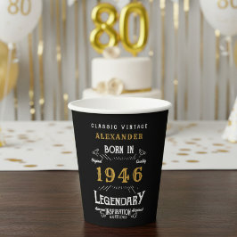 80歳の誕生日お祝い 1946年 レジェンダリーリトロ 紙コップ