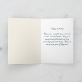 80歳の誕生日にお花の模様の写真 カード (内部)