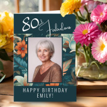 80歳の誕生日にお花の模様の写真