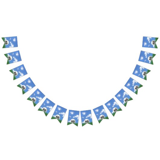 80歳の誕生日のバンティングフラッグのゴルフボール バンティングフラッグ (全)