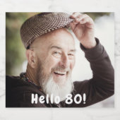 80歳の誕生日の写真こんにちは80人の男性 ビールラベル (シングルラベル)