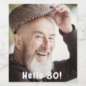 80歳の誕生日の写真こんにちは80人の男性 ワインラベル (シングルラベル)