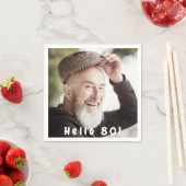 80歳の誕生日の写真男達 スタンダードカクテルナプキン (インサイチュ)