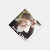 80歳の誕生日の写真男達 スタンダードカクテルナプキン (角)