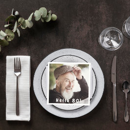 80歳の誕生日の写真男達 スタンダードカクテルナプキン