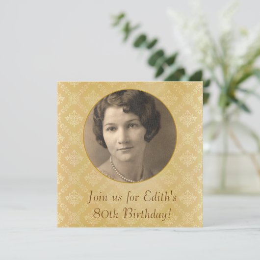 80歳の誕生日の招待 招待状 (スタンド正面)