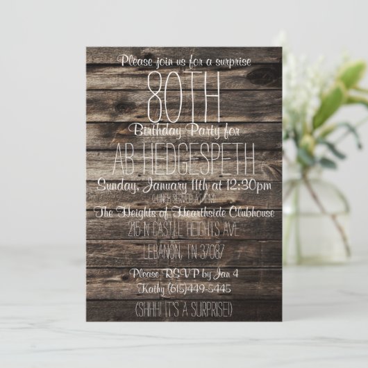 80歳の誕生日の招待 招待状 (スタンド正面)