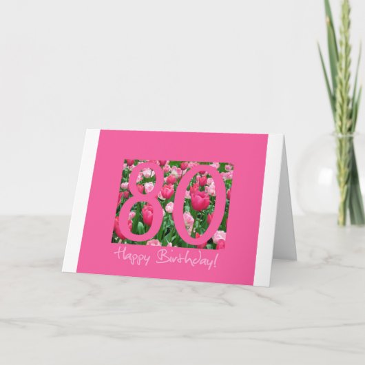 80歳の誕生日の挨拶 カード (正面)