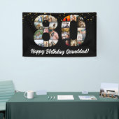 80歳の誕生日の祖父母フォトモンタージュ 横断幕 (トレードショー)