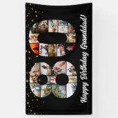 80歳の誕生日の祖父母フォトモンタージュ 横断幕 (縦)