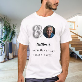 80歳の誕生日の銀写真 Tシャツ
