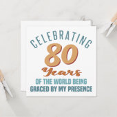 80歳の誕生日も態度は変わらず カード (正面/裏面インサイチュ)