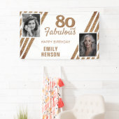 80歳の誕生日をお祝い！ゴールドグリッター2枚の写真 80歳の誕生日 横断幕 (インサイチュ)