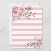 80歳の誕生日を祝うバラの花の水彩 招待状 (裏面)