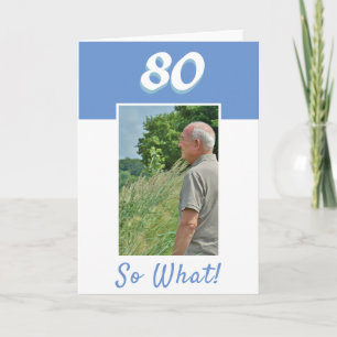 80歳の誕生日を祝うモチベーションあふれる写真付き誕生日カード カード