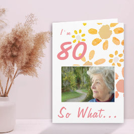 80歳の誕生日を祝う花の写真 カード