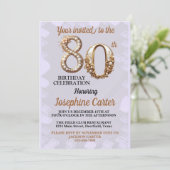 80歳の誕生日エレガントパーティー 招待状 (スタンド正面)