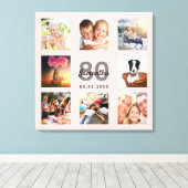 80歳の誕生日カスタムフォトバラ金ゴールド名 キャンバスプリント (インサイチュ (ウッドフロア))