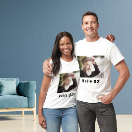 80歳の誕生日カスタム写真こんにちは80人の男性 Tシャツ