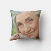 80歳の誕生日カスタム写真こんにちは80人80人の女性 クッション (裏面)