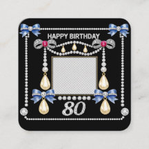 80歳の誕生日カード タドール王室にインスパイアされたダイヤモンド