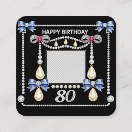 80歳の誕生日カード タドール王室にインスパイアされたダイヤモンド エンクロージャーカード