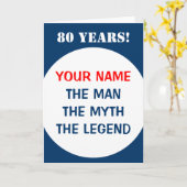 80歳の誕生日カード 伝説の男 カード (黄色い花)