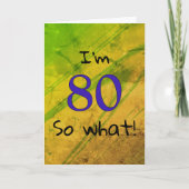 80歳の誕生日グリーン面白い カード (正面)