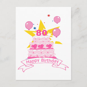 80歳の誕生日ケーキ ポストカード