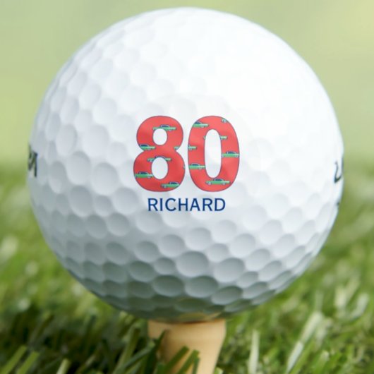 80歳の誕生日ゴルフボール80年の車のイニシャル ゴルフボール