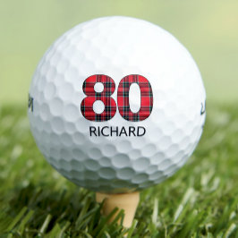 80歳の誕生日ゴルフボール 80年間のゴルフチェック柄ギフト ゴルフボール
