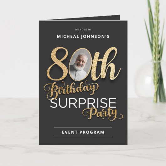 80歳の誕生日サプライズパーティー プログラム (正面)
