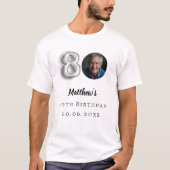 80歳の誕生日シルバー写真 Tシャツ (正面)