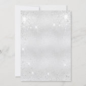 80歳の誕生日シルブグリッターキラキラ 招待状 (裏面)