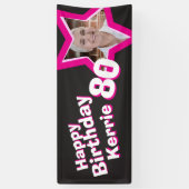 80歳の誕生日スターカスタムフォトバナー 横断幕 (縦)