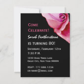 80歳の誕生日テンプレート 紫と青のバラ Y321 招待状 (裏面)