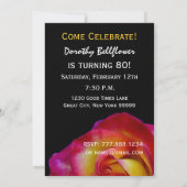 80歳の誕生日テンプレート - 赤と黄色のバラ 招待状 (裏面)