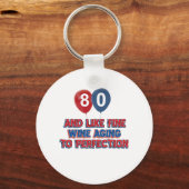 80歳の誕生日デザイン キーホルダー (正面)