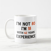 80歳の誕生日デザイン コーヒーマグカップ (左)