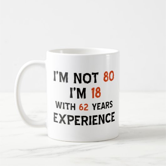 80歳の誕生日デザイン コーヒーマグカップ (左)