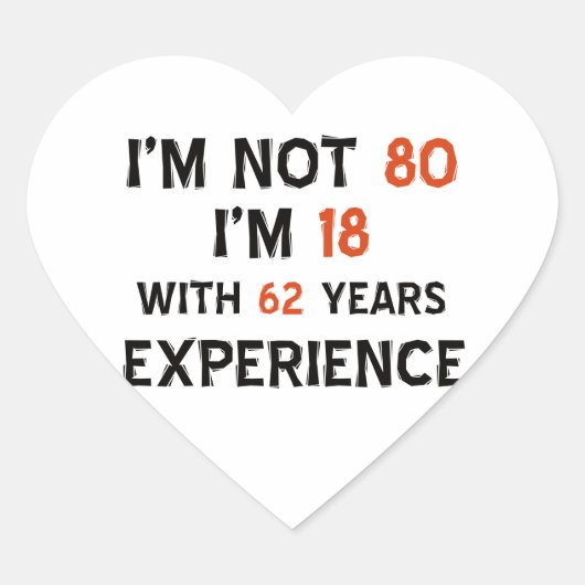 80歳の誕生日デザイン ハートシール (正面)