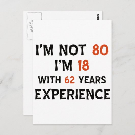 80歳の誕生日デザイン ポストカード (正面/裏面)