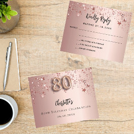 80歳の誕生日バラ金ゴールドスターRSVPバジェットカード