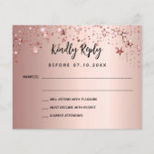 80歳の誕生日バラ金ゴールドスターRSVPバジェットカード チラシ (正面)