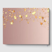 80歳の誕生日バラ金ゴールドピンク星名 ゲストブック (裏面)