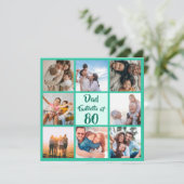 80歳の誕生日パパ写真正方形コラージュカード (スタンド正面)