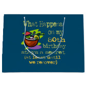 80歳の誕生日パーティギフトおもしろいで何が起こるか ラージペーパーバッグ (正面)