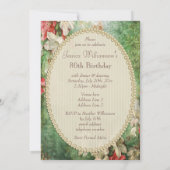 80歳の誕生日パーティーがみすぼらしいシック·ハイビスカスの花々 招待状 (裏面)