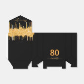 80歳の誕生日パーティーがキラキラ輝く黒い金の輝き フェイバーボックス (折り畳みなし)