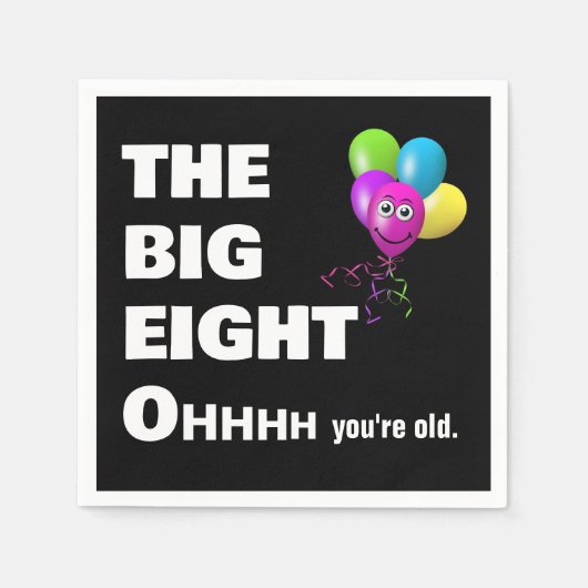 80歳の誕生日パーティーが古いユーモア スタンダードカクテルナプキン (正面)